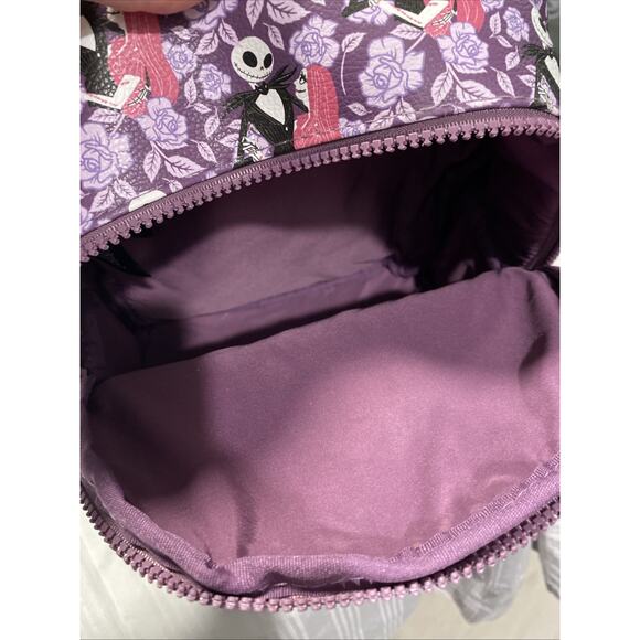Bioworld Disney Nightmare Before Christmas Mini Purse Backpack Jack Sally Purple - Picture 11 of 16